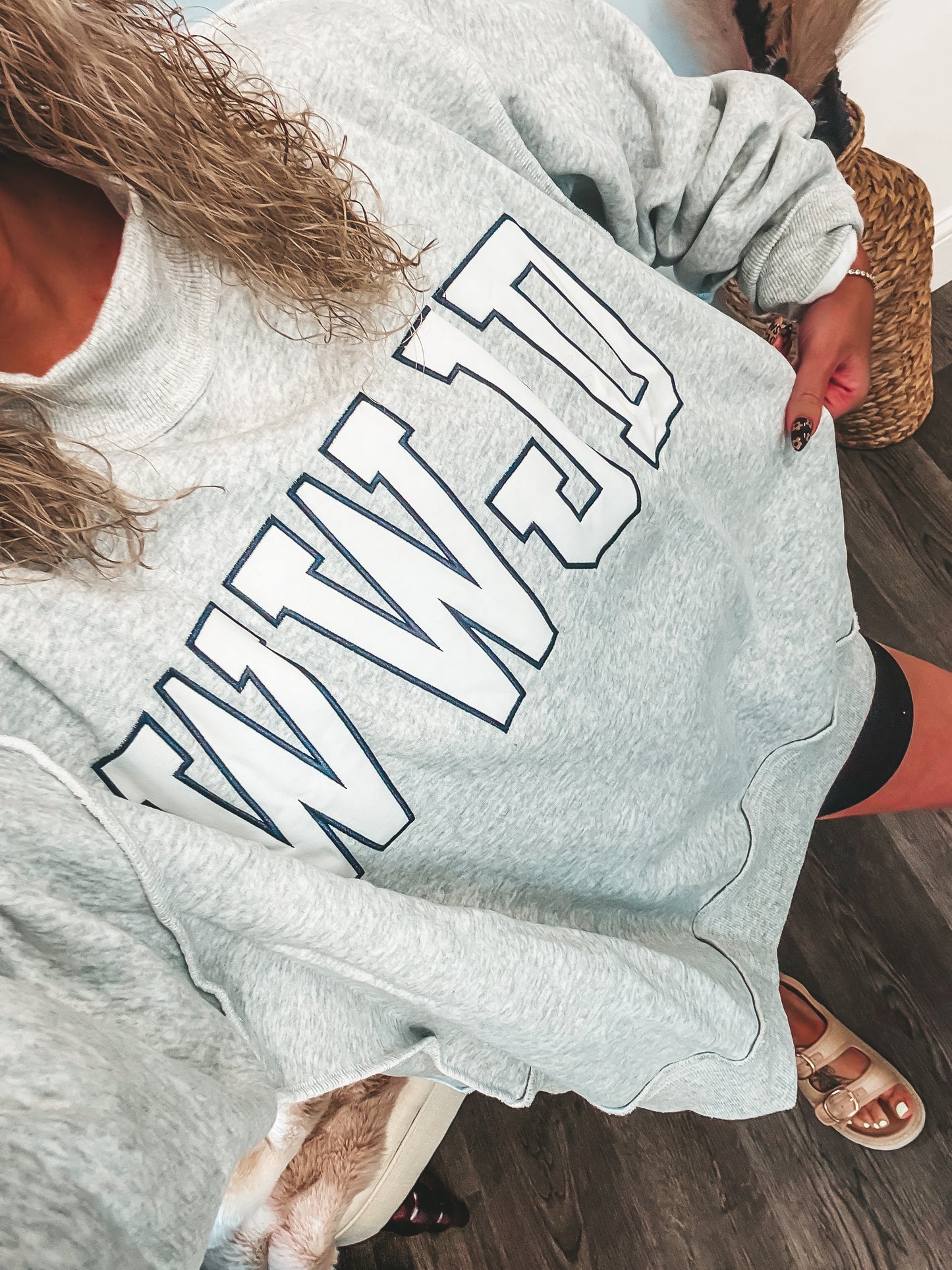 WWJD embroidered mock neck