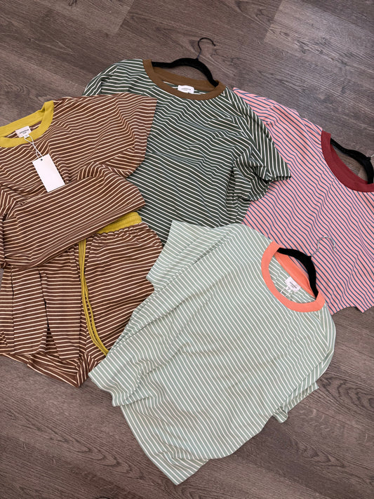 Best selling striped short sets