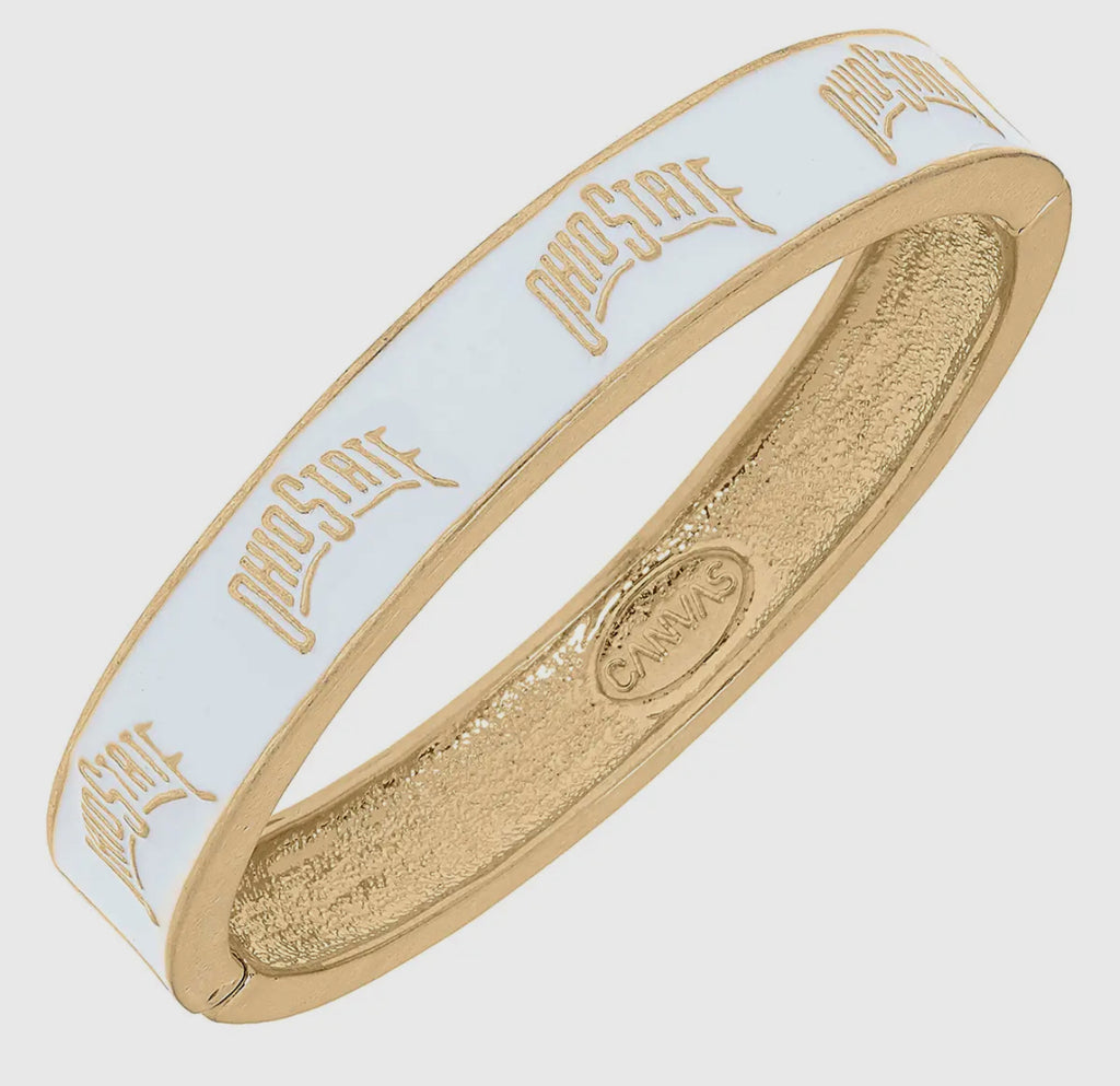 OSU buckeyes enamel hinge bracelet in 2 colors