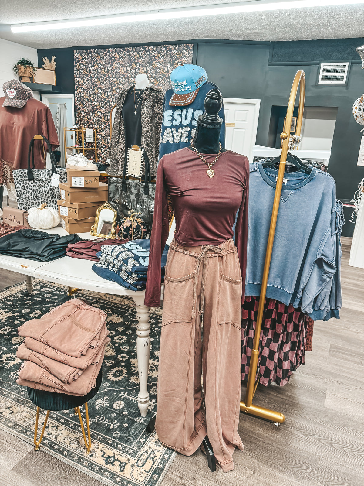 Mocha wide leg lounge pants