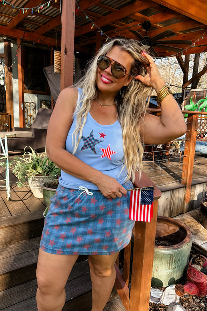 PREORDER- PRESLEY STRETCH DENIM SKIRT