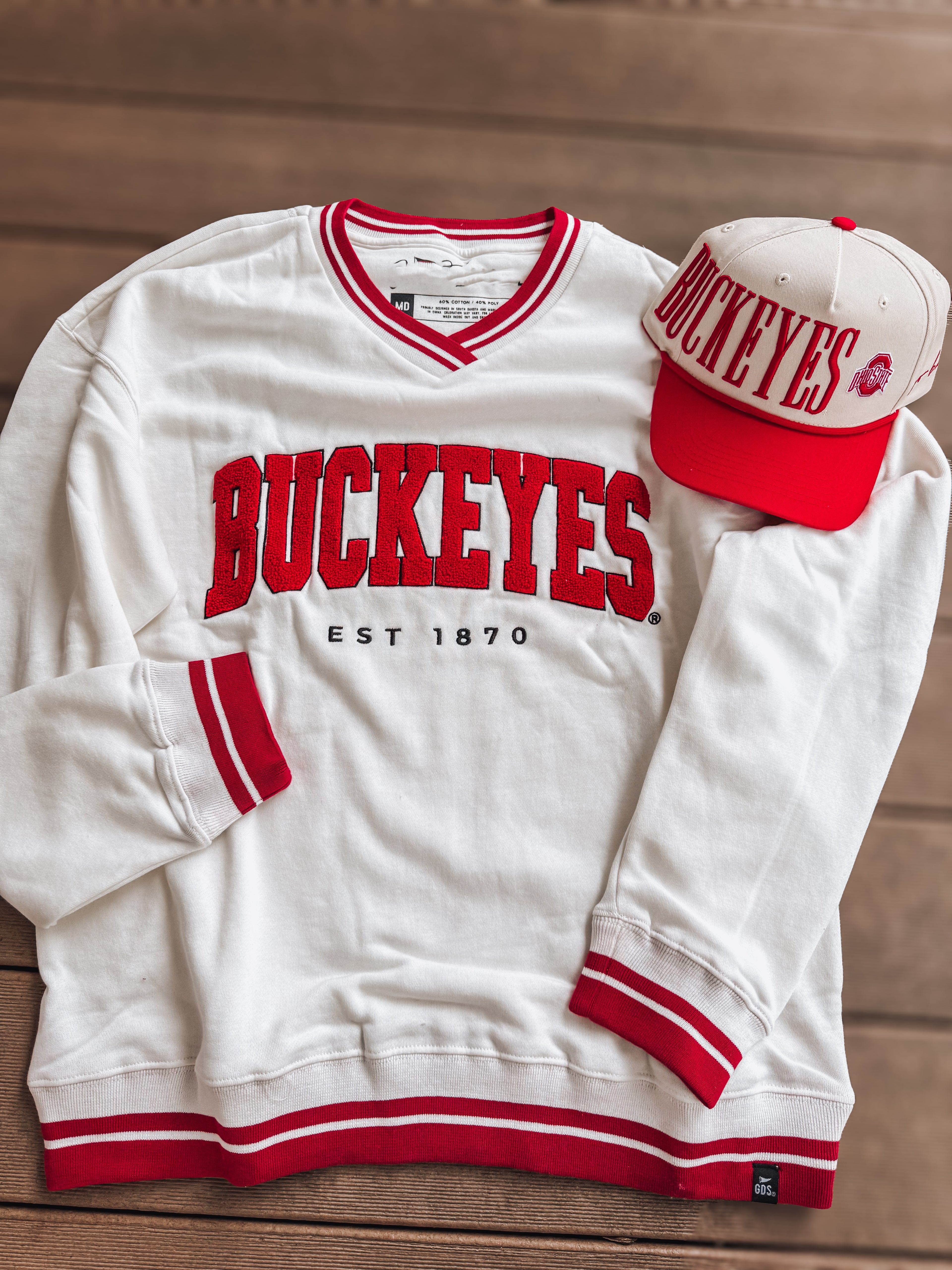 ohio state chenille letters varsity v neck pullover