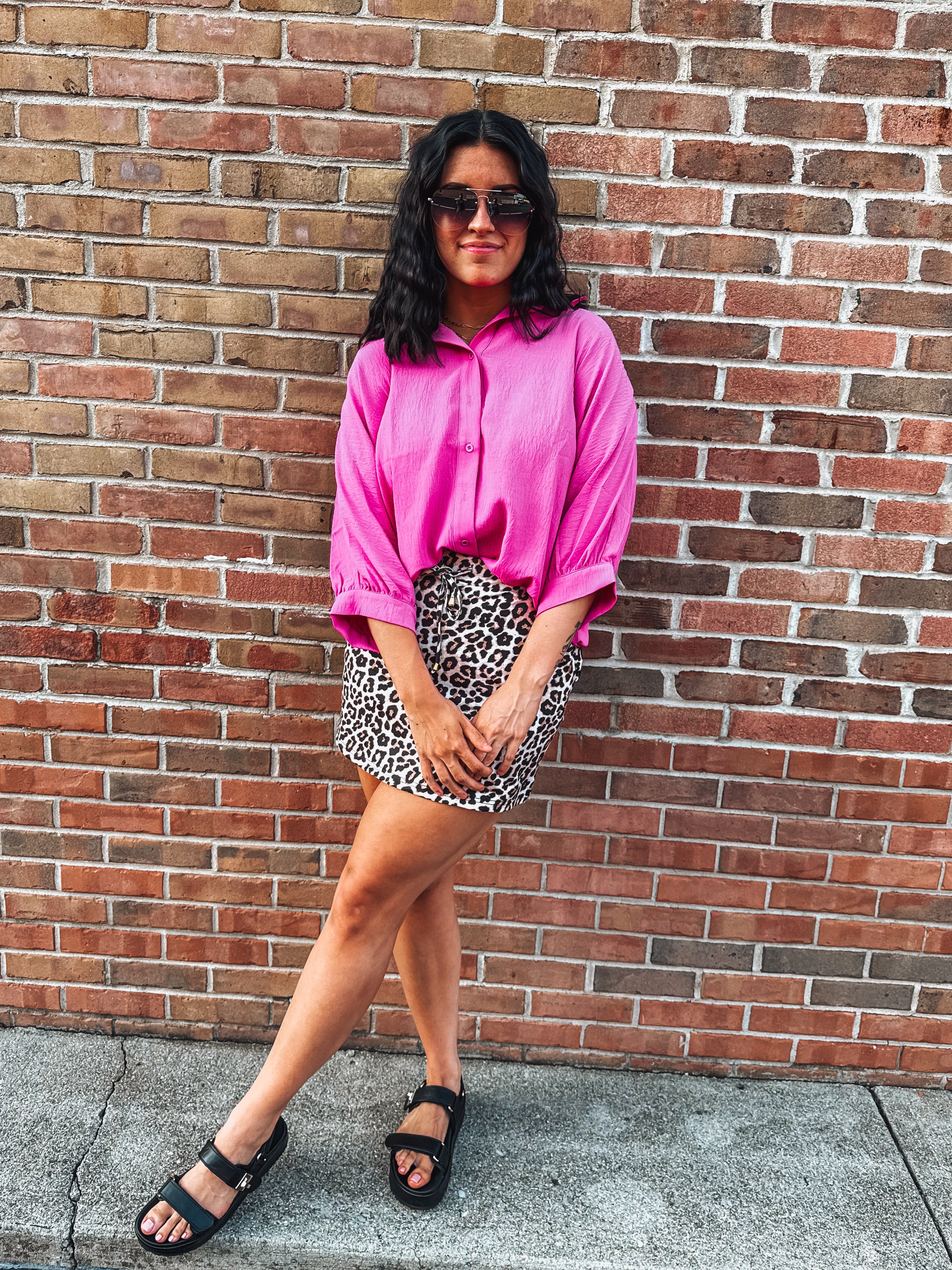 oversized sloane button up top-2 colors