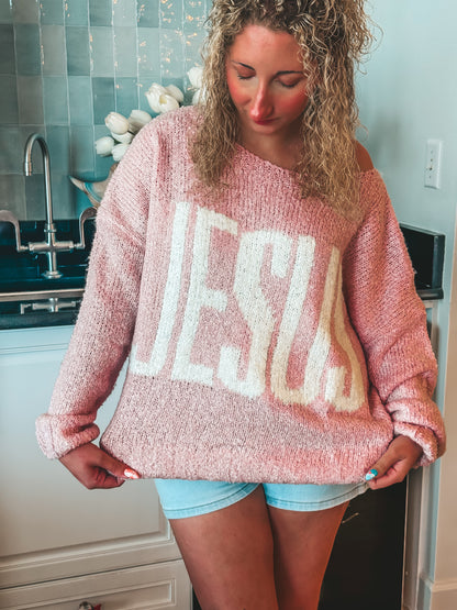 Jesus boatneck beach sweater