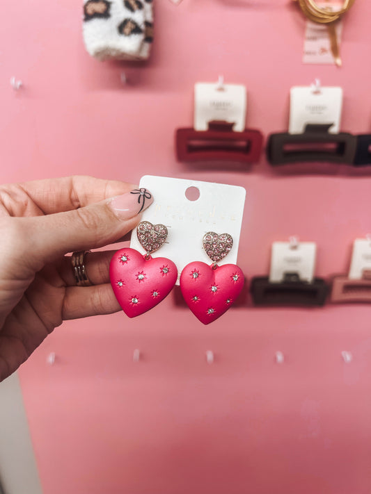 heart earrings in 4 colors