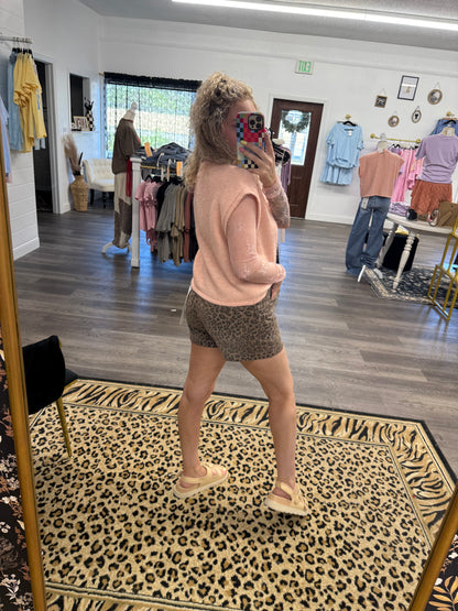leopard risen shorts