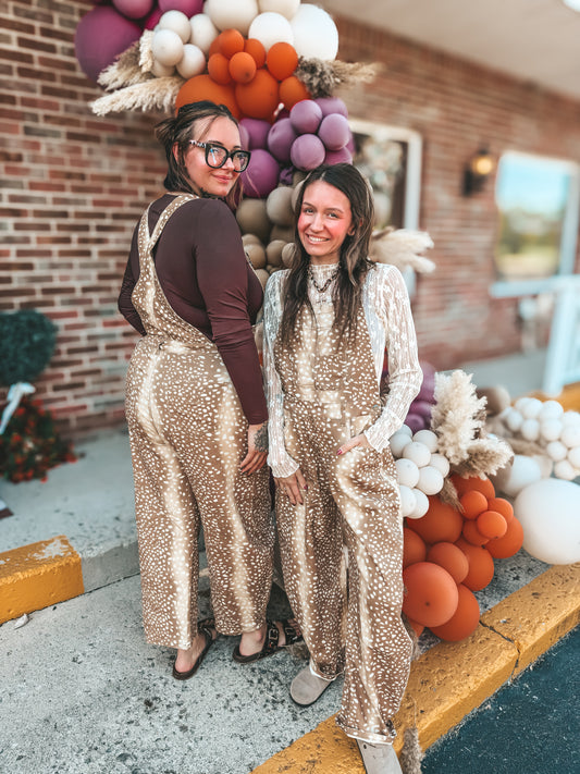 Fawn camel overalls