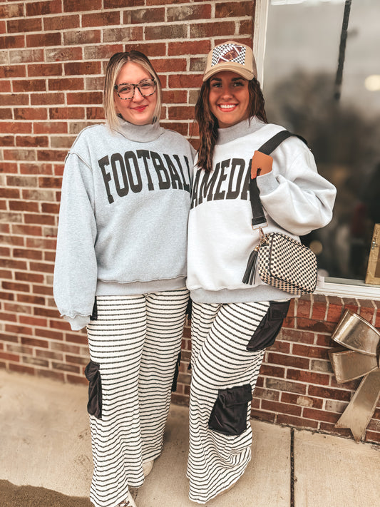 Reversible football/gameday mock neck