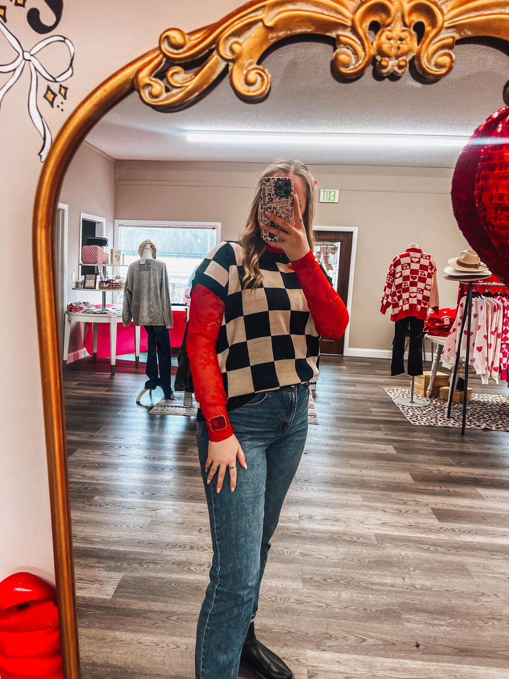 checkered sweater vest