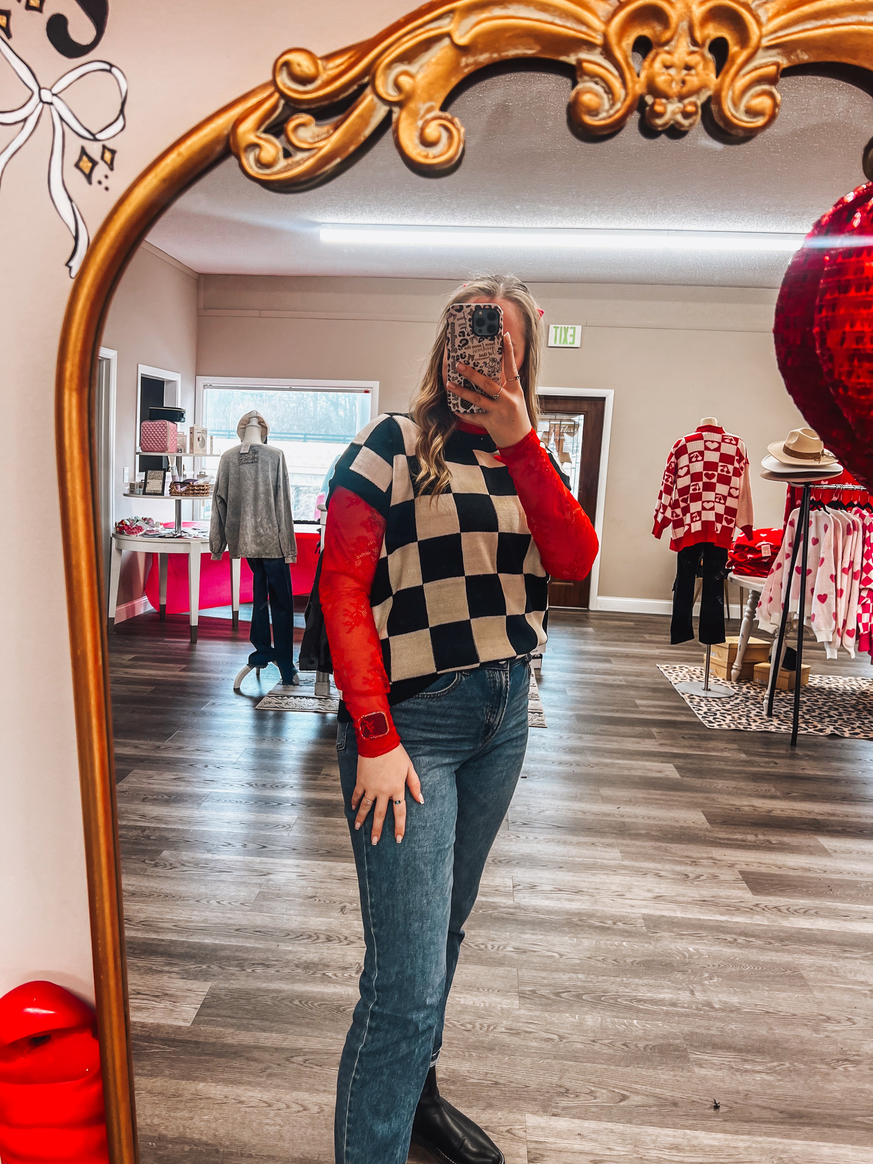 checkered sweater vest