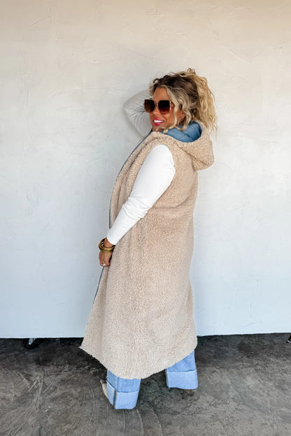 PREORDER- REVERSIBLE SHERPA PUFFER VEST