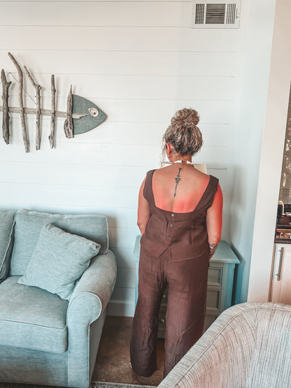 brown textured beach front set