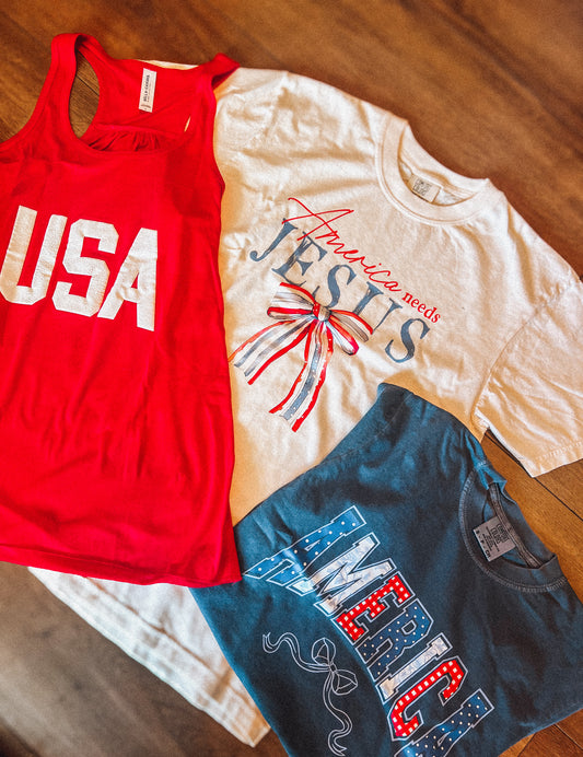 new red white & blue graphics