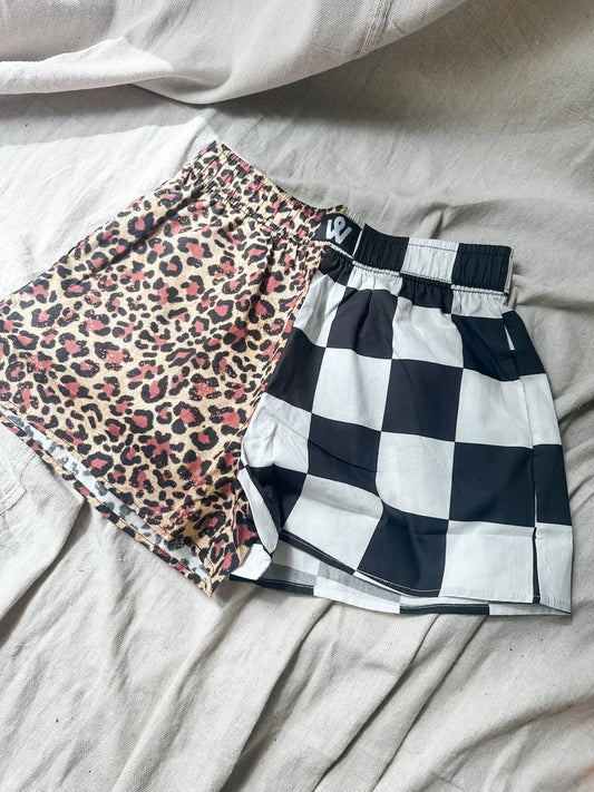 Leopard + Checkered Boxer Shorts PREORDER