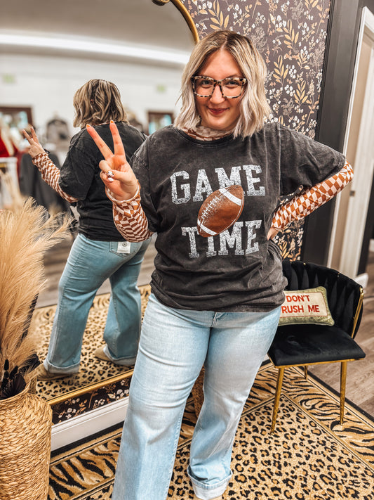 oversized game time football graphic tee