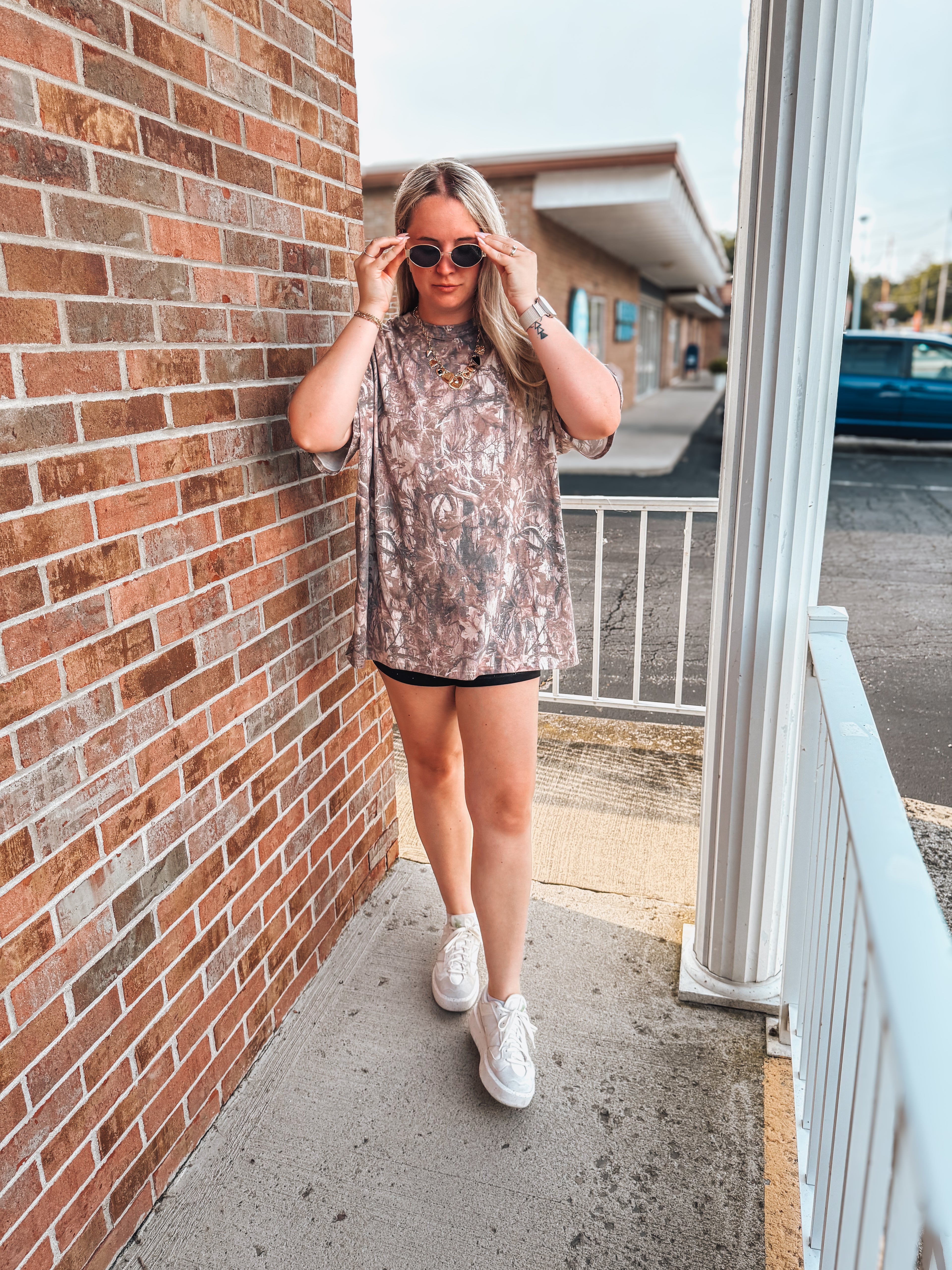 dark camo oversized tee