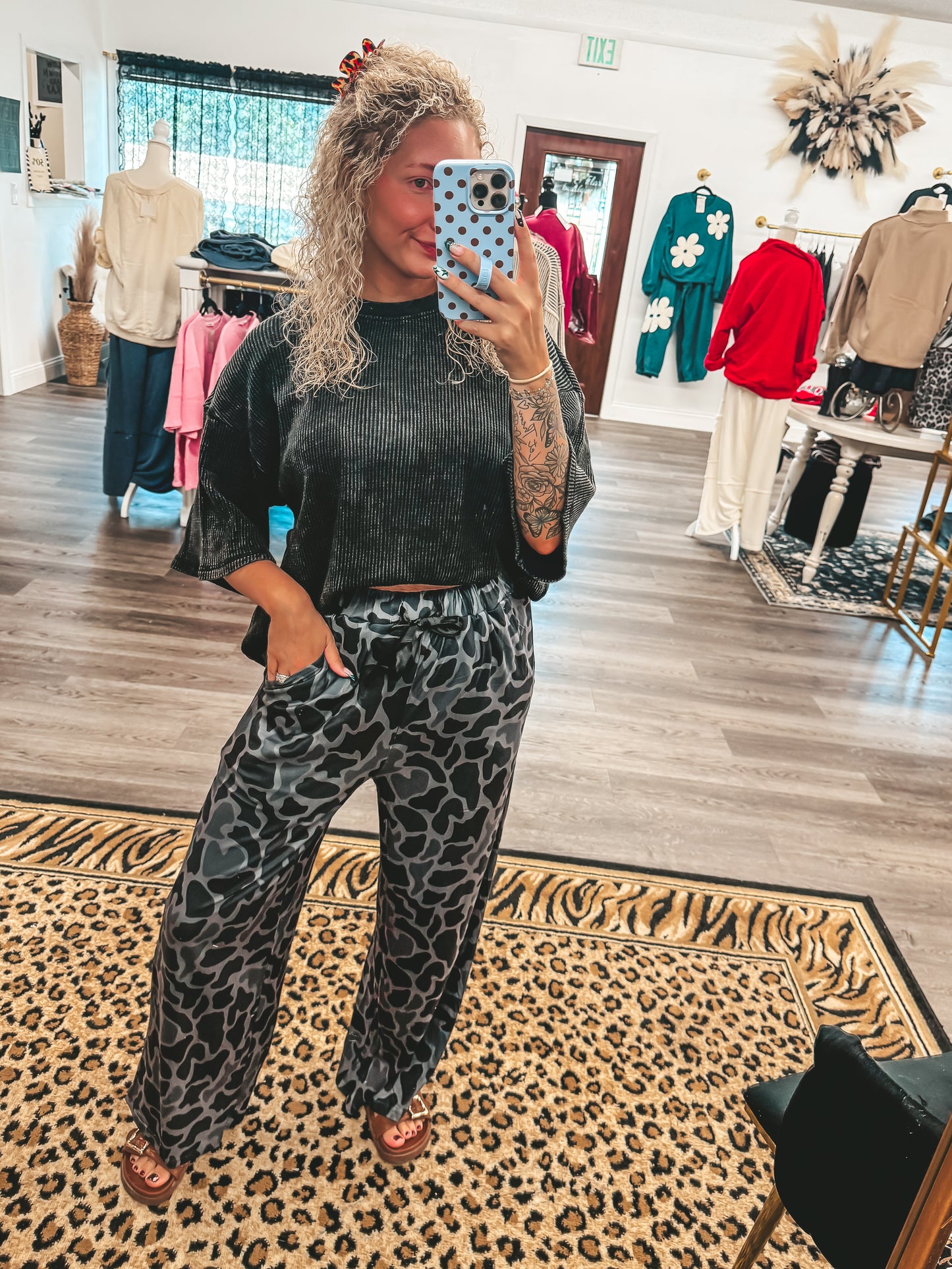 Birdie blackout duck camo lounge pants