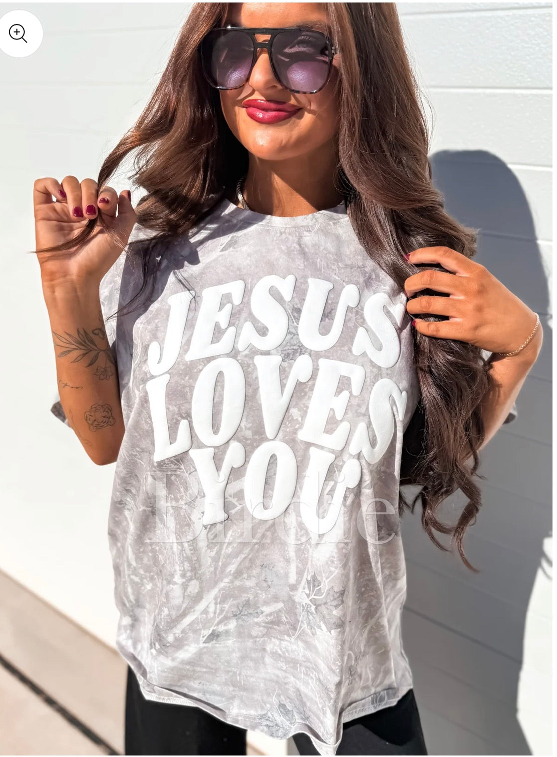 BIRDIE Iced Out Jesus Loves You Graphic Tee