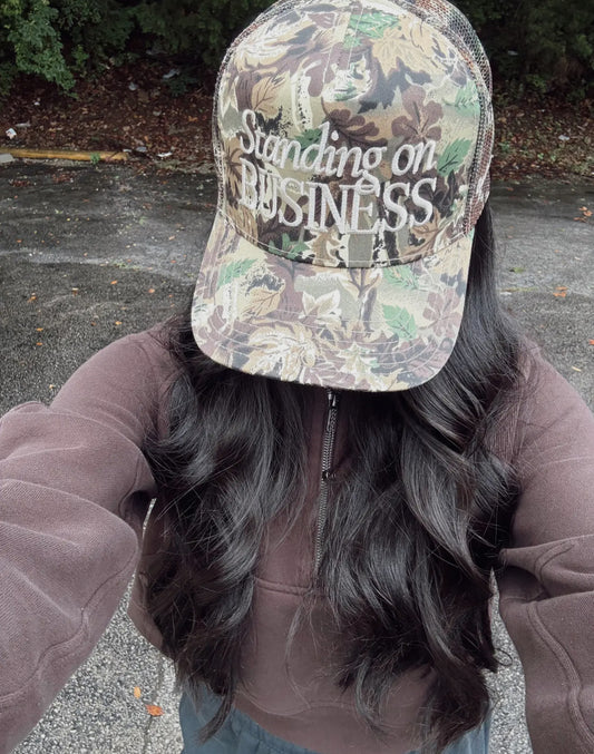 standing on business camo hat-ships in 2 weeks