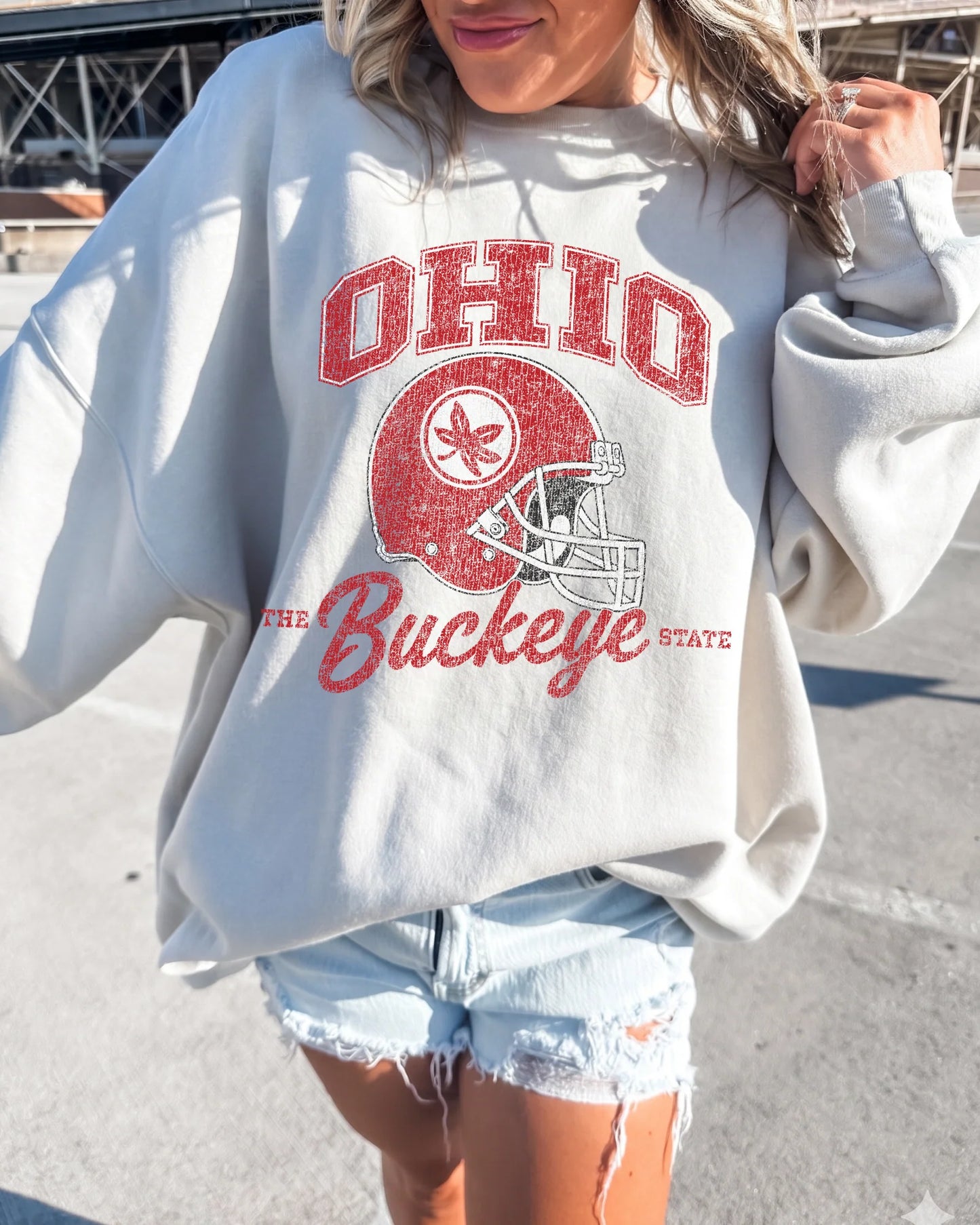 Vintage Ohio Buckeye State- Sand Sweatshirt PREORDER