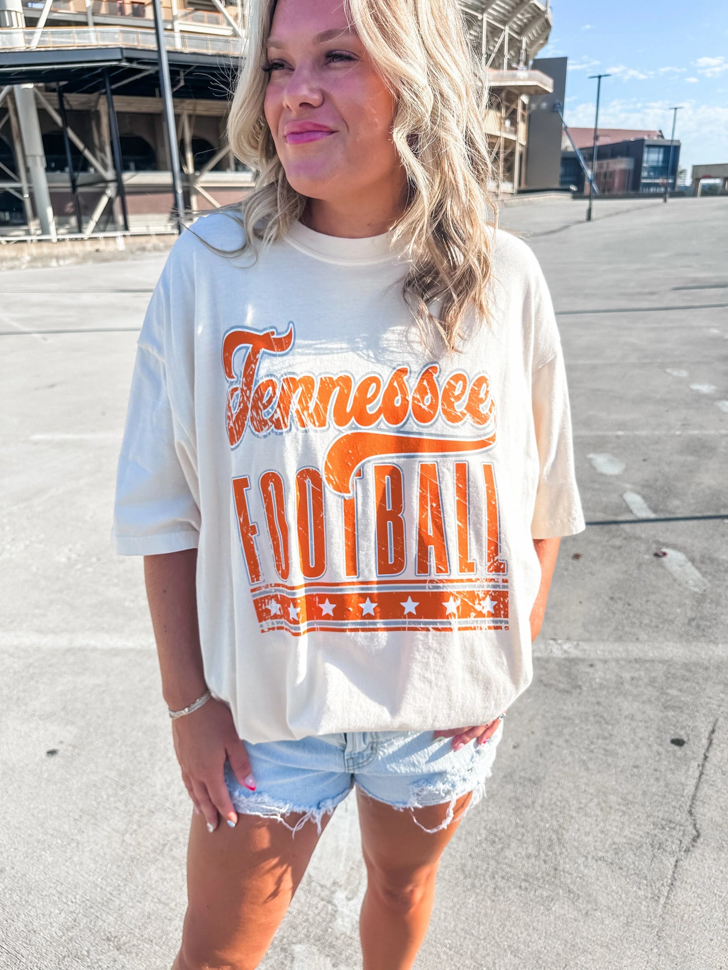 Tennessee Allstar Football Tee- Ivory PREORDER
