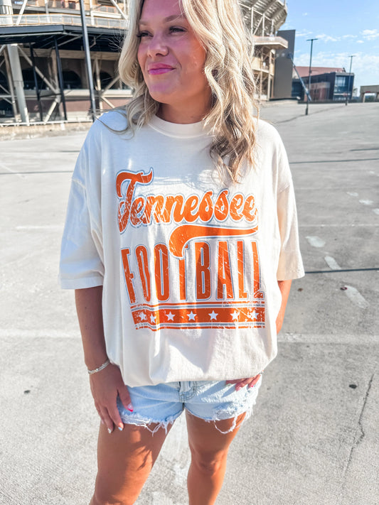 Tennessee Allstar Football Tee- Ivory PREORDER