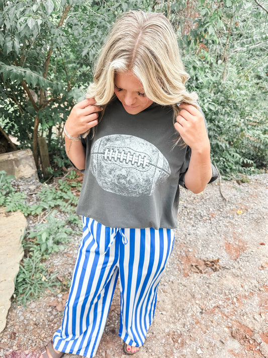 Royal Blue and White Striped Pants PREORDER