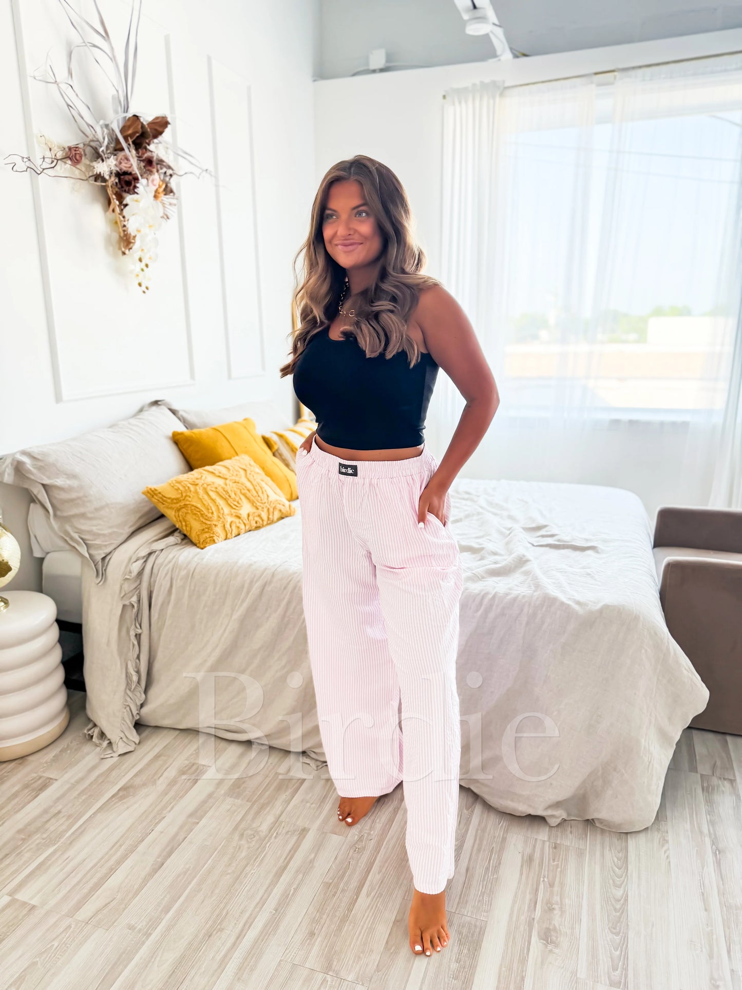 BIRDIE Rosie Seersucker Boxer Pants