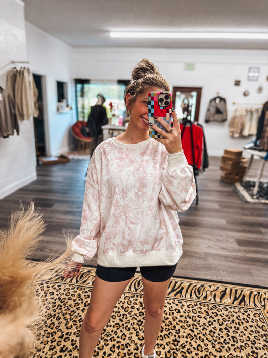 RESTOCK camo oversized pullover in 2 colors. ships in 2 weeks