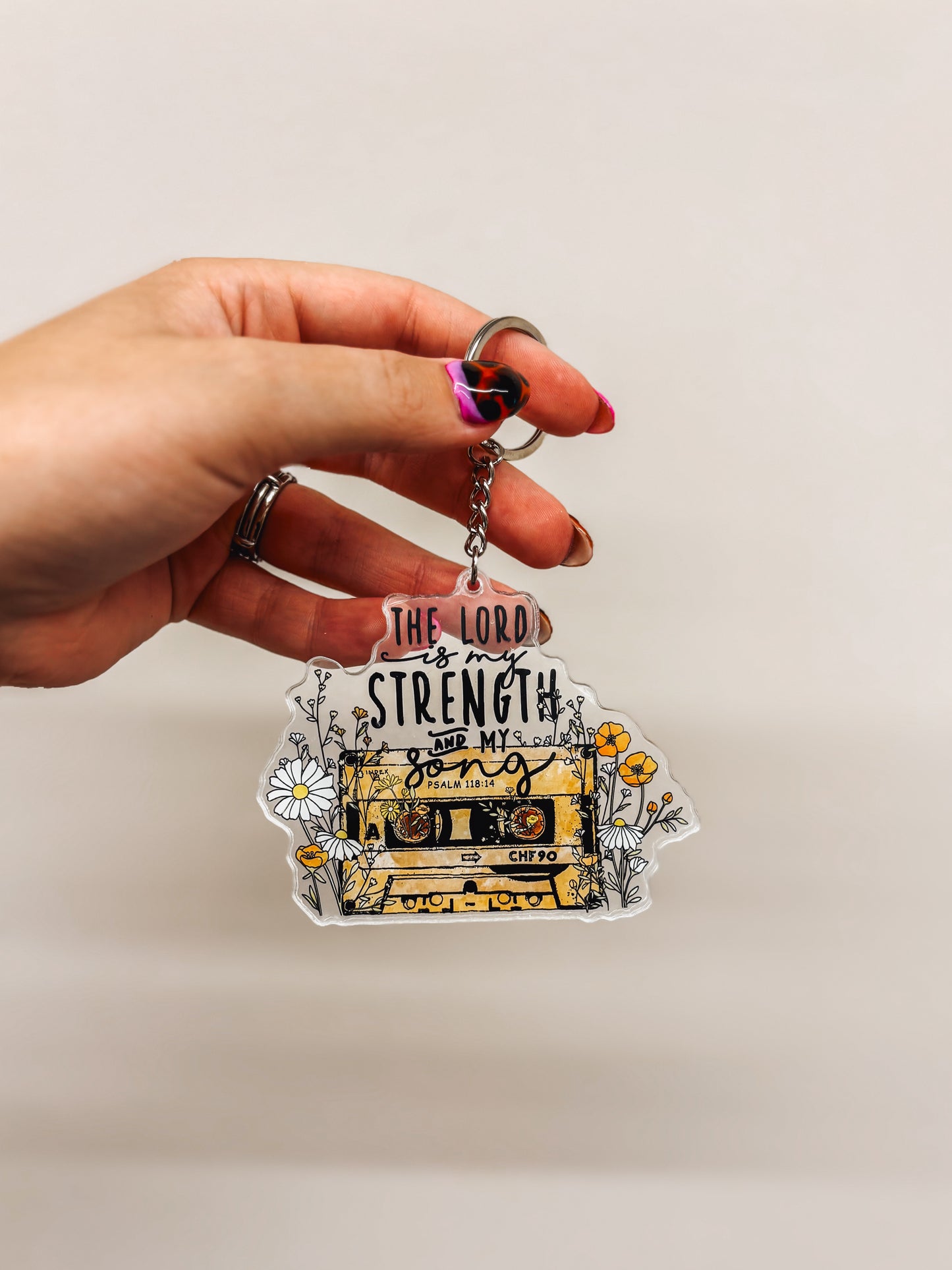 The lord is my strength keychain