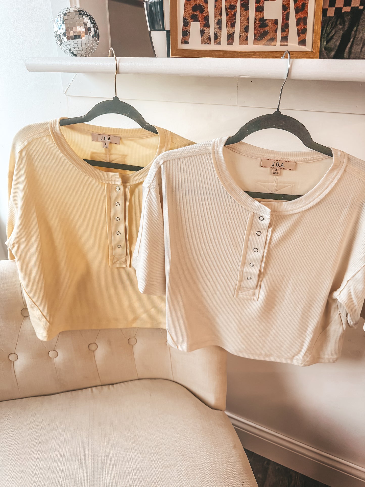 henley button down tops in 2 colors