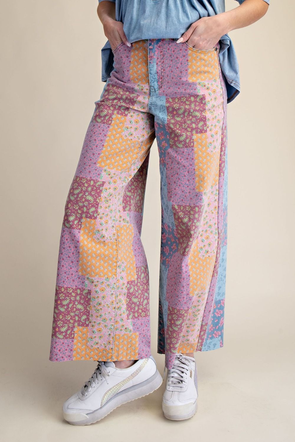 PREORDER NEW COLOR🔥spring floral patch work pants – Faith and Flare ...