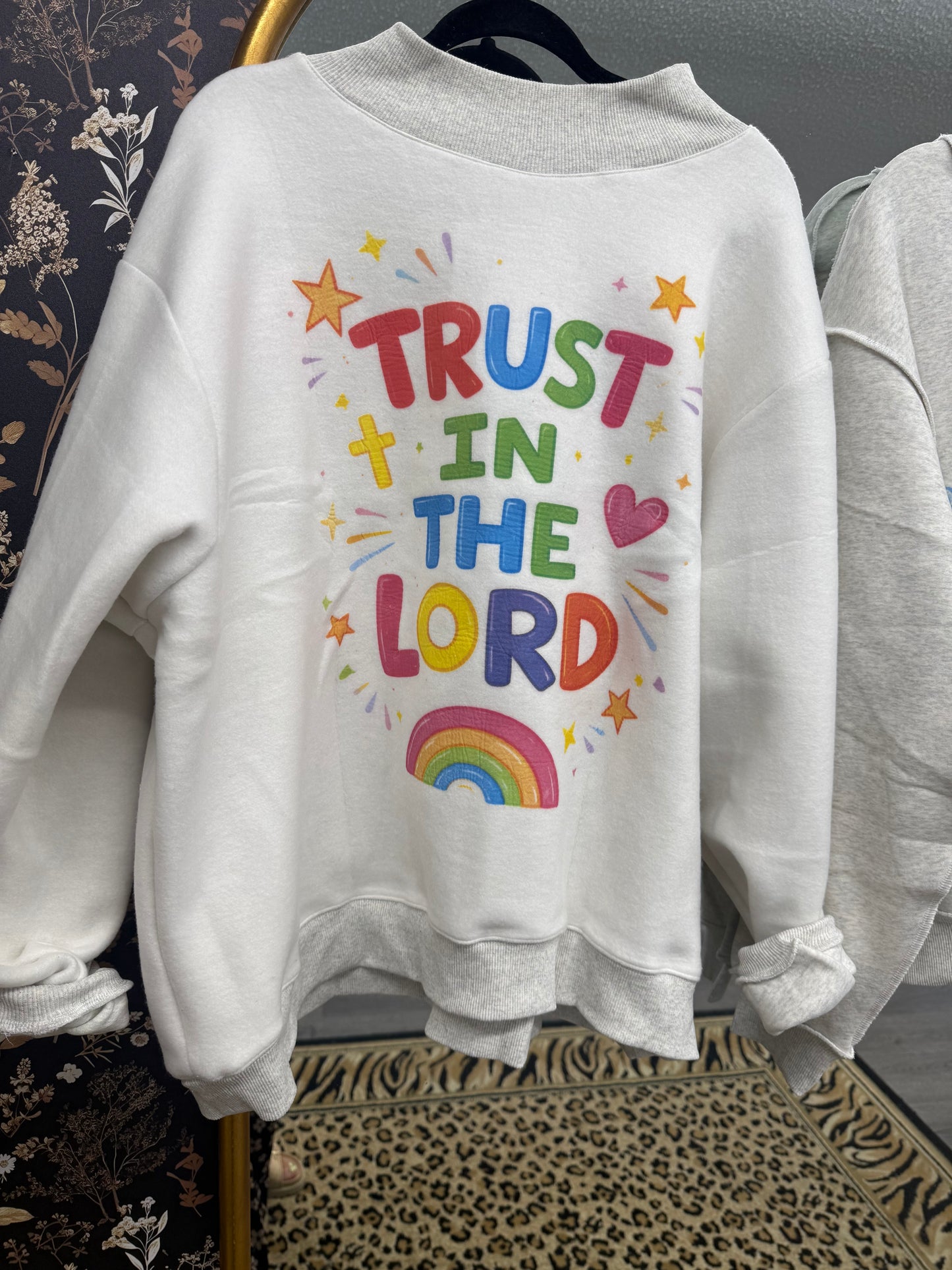 reversible mock neck-trust in the lord/God will open doors