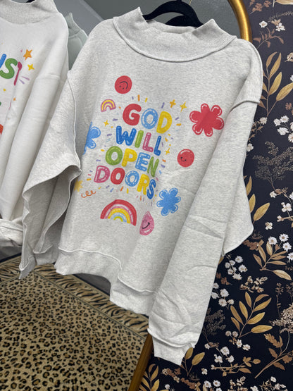 reversible mock neck-trust in the lord/God will open doors